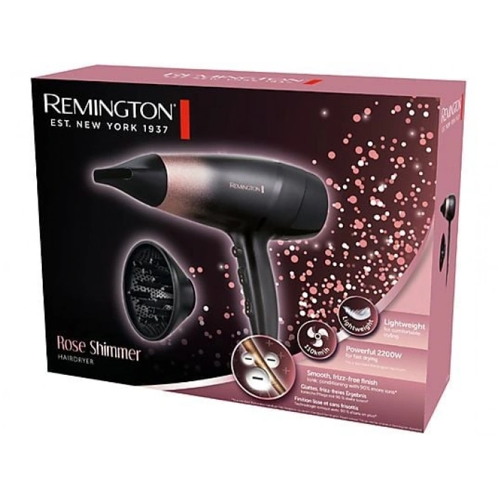 REMINGTON D5305 E51 Rose Shimmer Saç Kurutma Makinesi Siyah
