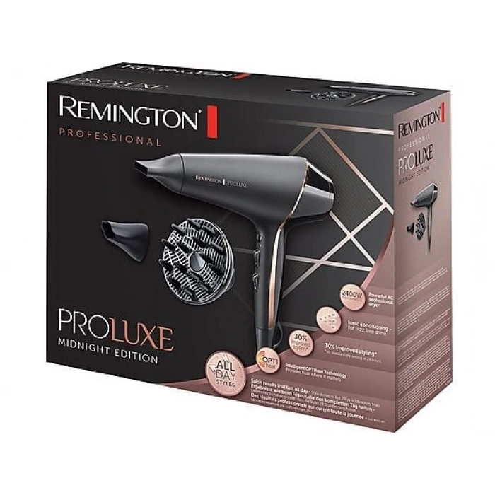 REMINGTON PROLuxe Midnight Edition 2400 W Saç Kurutma Makinesi Siyah