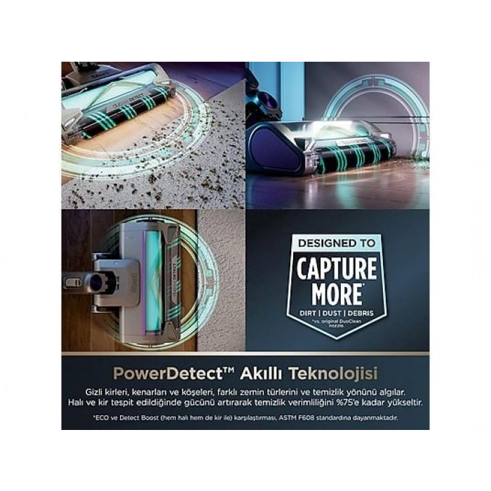 SHARK Power Detect Clean & Empty Şarjlı Dikey Süpürge Koyu Gri