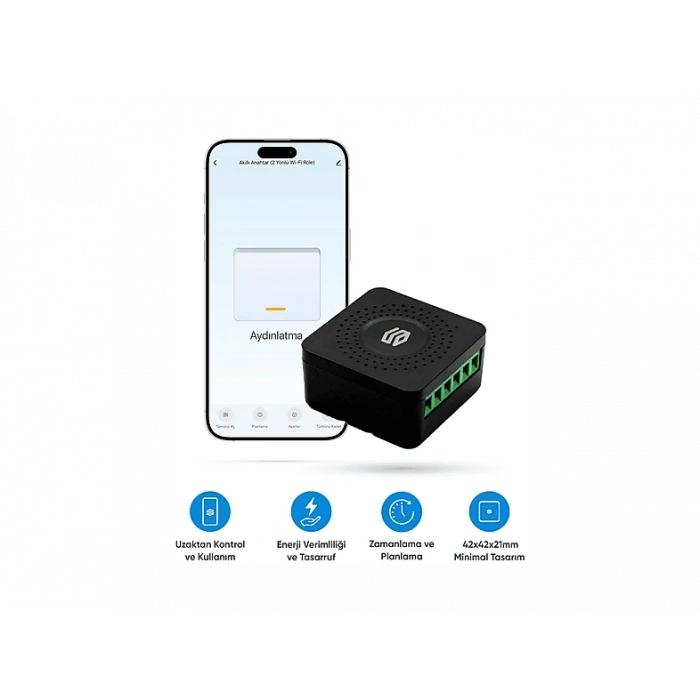 ŞIMART 1 Yönlü Wi-Fi Kontrollü Akıllı Röle