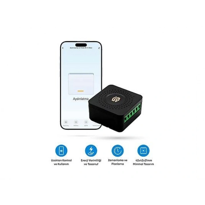 ŞIMART 1 Yönlü Wi-Fi Kontrollü Akıllı Röle