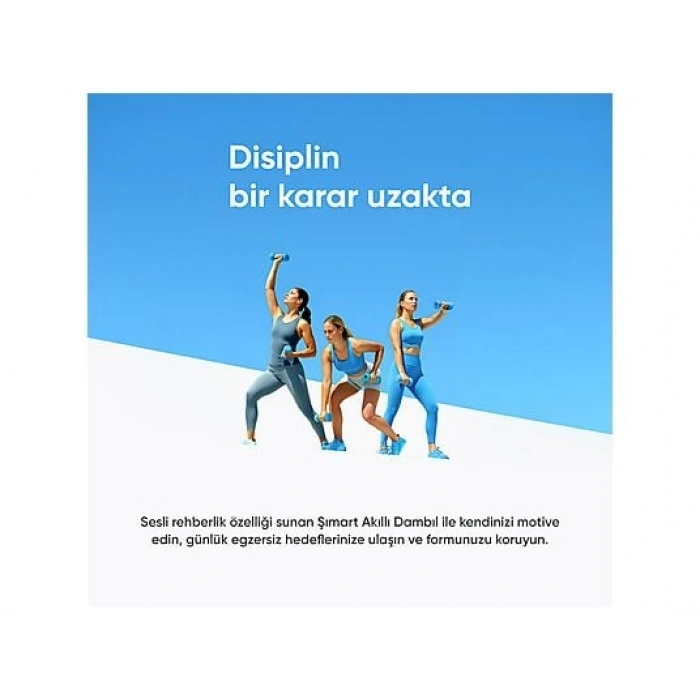 ŞIMART 2x1 KG Uygulama Destekli, Sesli Yönlendirmeli, LCD Ekranlı Akıllı Dambıl