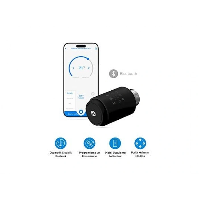ŞIMART Bluetooth Bağlantılı ve Isı Kontrolü Akıllı Termostatik Radyatör Vanası