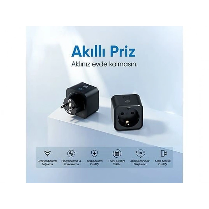 ŞIMART Zaman Ayarlı, Akım Korumalı, Uzaktan Kontrol Wi-Fi Akıllı Priz