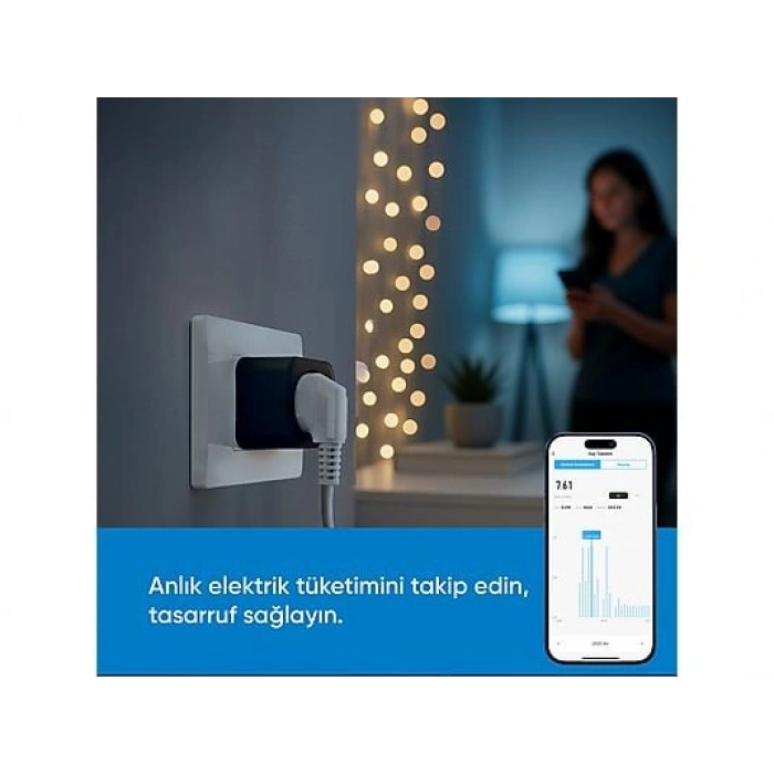 ŞIMART Zaman Ayarlı, Akım Korumalı, Uzaktan Kontrol Wi-Fi Akıllı Priz