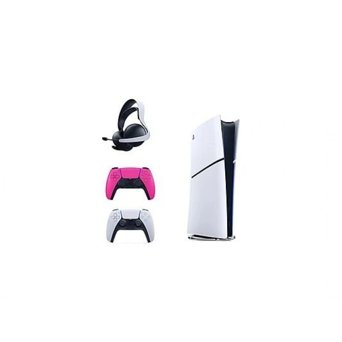 SONY 2. Pembe Dualsense PS5 Elite Kablosuz Kulaklık+Playstation 5 Slim (İthalatçı Garantili) Oyun Konsolu Beyaz
