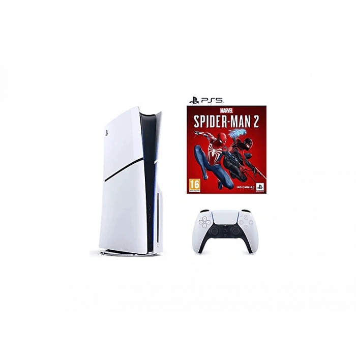 SONY PS5 Spider-Man 2 + Playstation 5 Slim Diskli (İthalatçı Garantili) Oyun Konsolu Beyaz