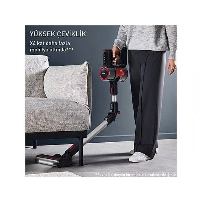 TEFAL TY6T90TR X-Force Flex 8.60 Max Şarjlı Dikey Süpürge Siyah