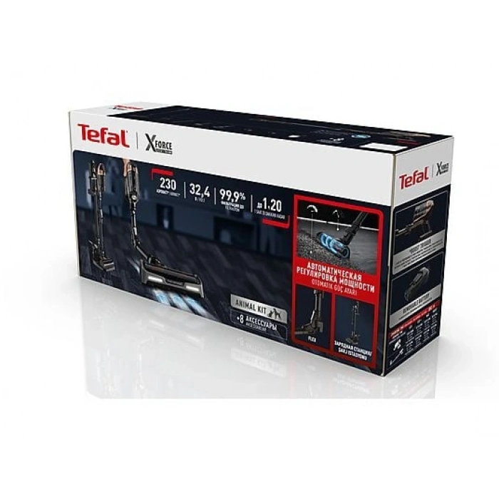 TEFAL TY99F1 X-Force 15.60 Flex Bataryalı Kablosuz Şarjlı Dikey Süpürge Siyah Bakır
