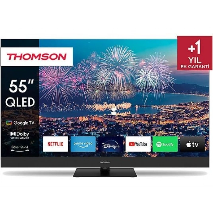THOMSON 55QG6C14 55 inç 139 Ekran Uydu Alıcılı Ultra HD 4K Google Smart QLED Plus TV