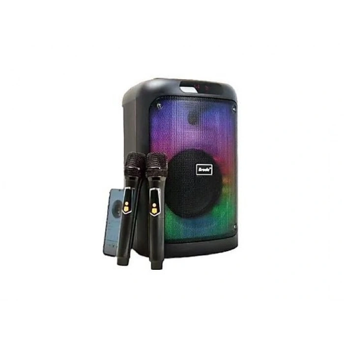 TORIMA BTS-2102 33 W Karaoke Subwoofer Çift Mikrofonlu Taşınabilir Akıllı Bluetooth Hoparlör Siyah