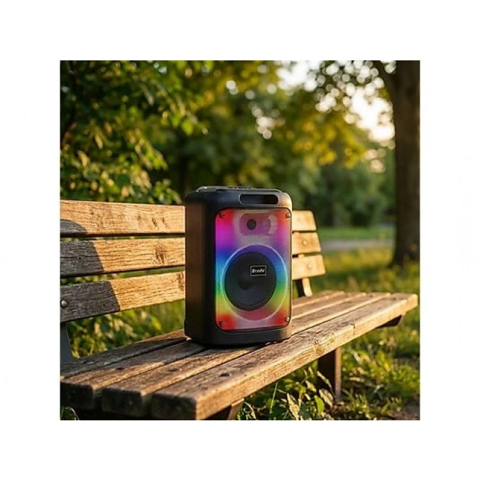 TORIMA BTS-2102 33 W Karaoke Subwoofer Çift Mikrofonlu Taşınabilir Akıllı Bluetooth Hoparlör Siyah