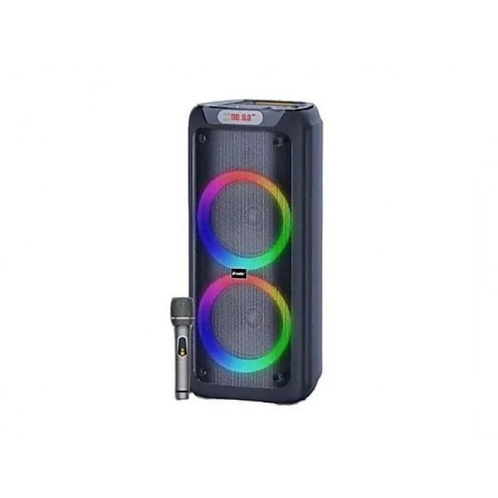 TORIMA BTS-2175 Bluetooth 5.3  – 2x5W Çift Hoparlör, FM , AUX, TF, USB, 1200mAh Pil Kablosuz Hoparlör Siyah