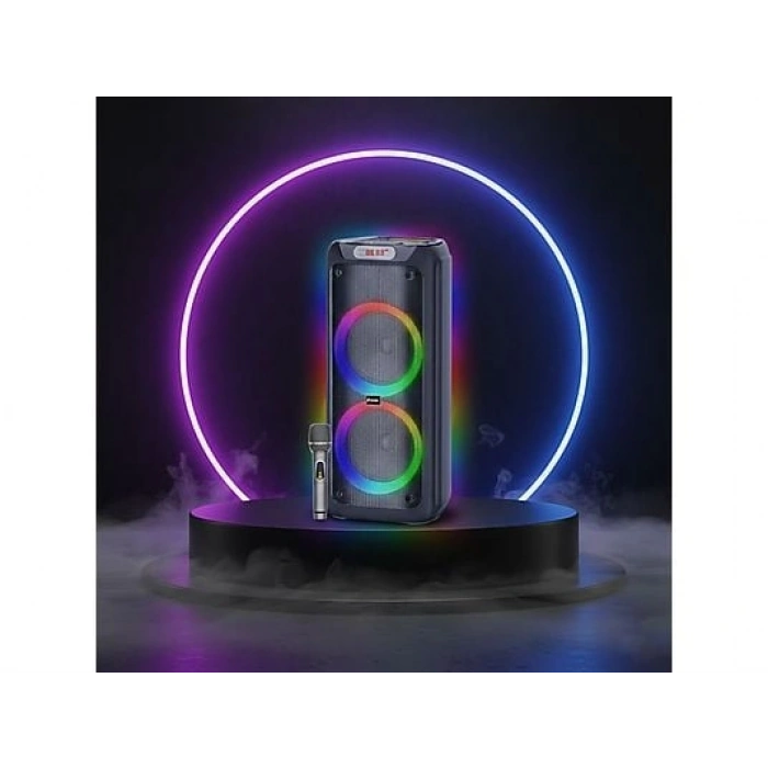 TORIMA BTS-2175 Bluetooth 5.3  – 2x5W Çift Hoparlör, FM , AUX, TF, USB, 1200mAh Pil Kablosuz Hoparlör Siyah