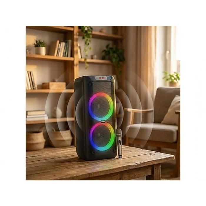 TORIMA BTS-2175 Bluetooth 5.3  – 2x5W Çift Hoparlör, FM , AUX, TF, USB, 1200mAh Pil Kablosuz Hoparlör Siyah