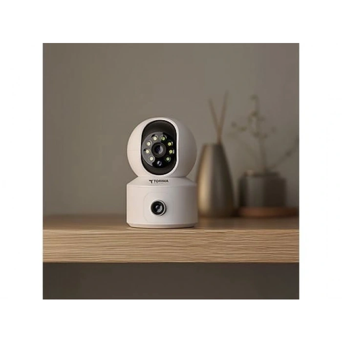 TORIMA CMR-10 360° Full HD Çift Lens 1080p Smart IP Kamera Beyaz