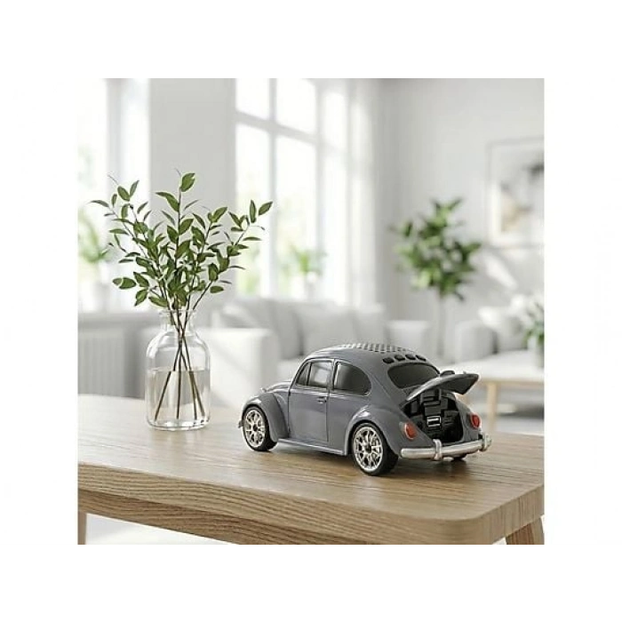TORIMA D-49 Araba Voswos Retro Tasarım USB/TF/FM Speaker Bluetooth Hoparlör Gri