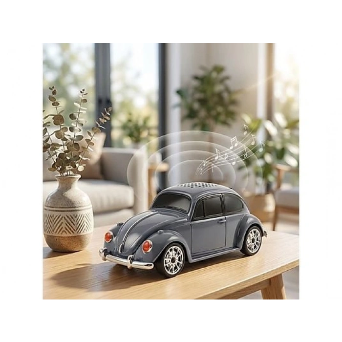 TORIMA D-49 Araba Voswos Retro Tasarım USB/TF/FM Speaker Bluetooth Hoparlör Gri
