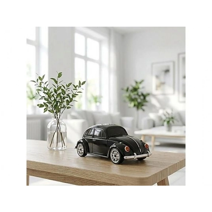 TORIMA D-49 Araba Voswos Retro Tasarım USB/TF/FM Speaker Bluetooth Hoparlör Siyah