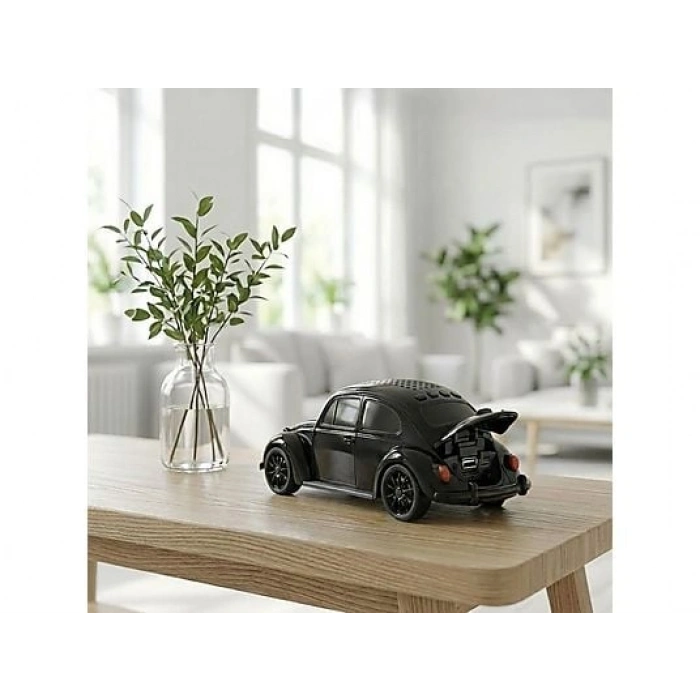 TORIMA D-49 Araba Voswos Retro Tasarım USB/TF/FM Speaker Bluetooth Hoparlör Siyah