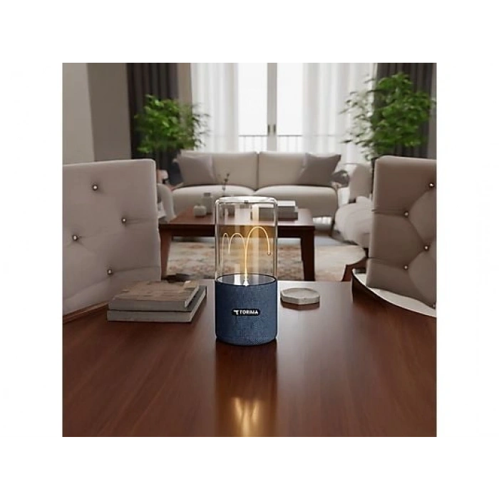 TORIMA D40 TWS Manyetik Bükülebilir Işık 5.3 Bluetooth Hoparlör Lacivert
