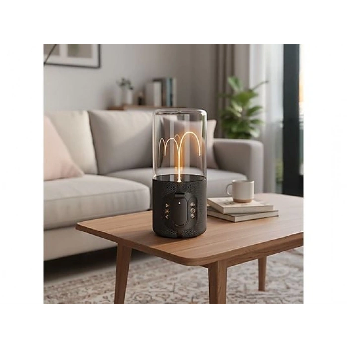 TORIMA D40 TWS Manyetik Bükülebilir Işık 5.3 Bluetooth Hoparlör Siyah
