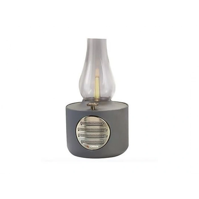 TORIMA D53 Vintage Gaz Lambası Ayarlanabilir Işıklı USB Şarjlı Taşınabilir Speaker Bluetooth Hoparlör Gri