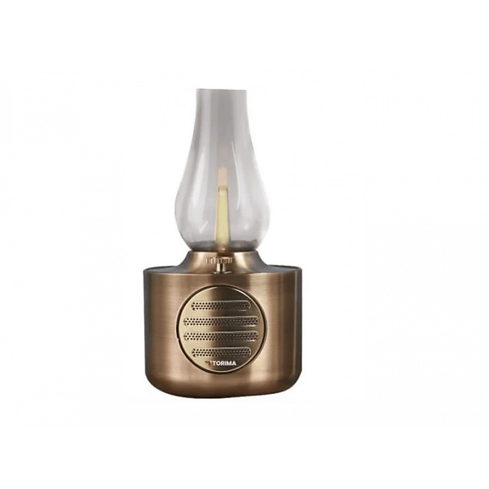 TORIMA D53 Vintage Gaz Lambası Ayarlanabilir Işıklı USB Şarjlı Taşınabilir Speaker Bluetooth Hoparlör Bakır
