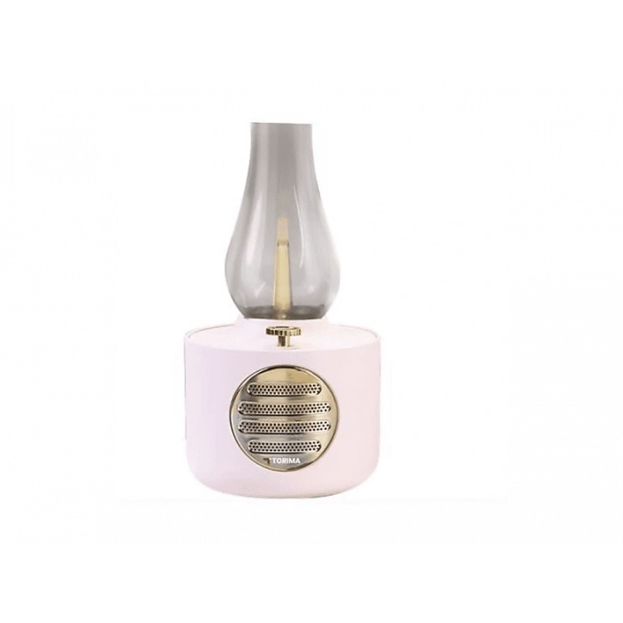 TORIMA D53 Vintage Gaz Lambası Taşınabilir Ayarlanabilir Işıklı USB Şarjlı Bluetooth Hoparlör Pembe