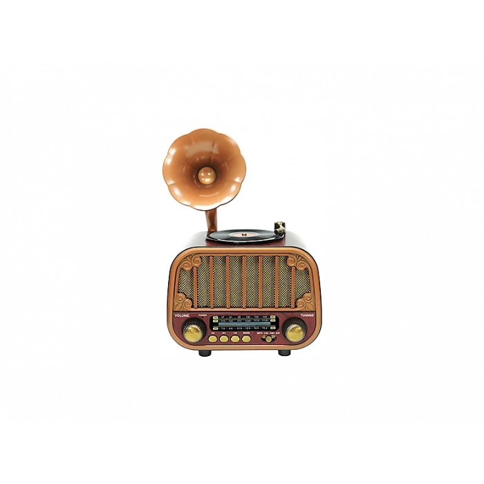 TORIMA D76 Nostaljik Radyo, USB/TF, AUX, Speaker Bluetooth Hoparlör Kahverengi