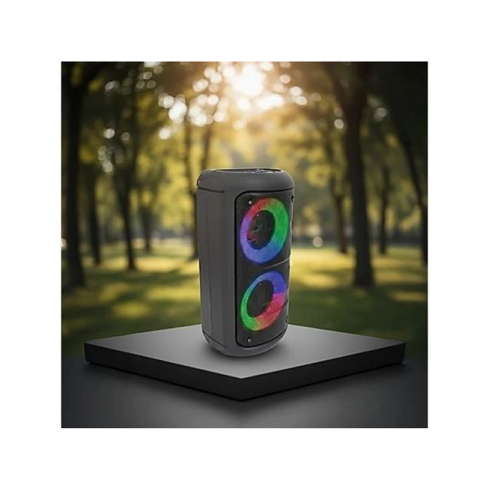 TORIMA KTS-1296  Telefon Tutacaklı RGB Ledli Taşınabilir Bluetooth Parti Hoparlör Siyah