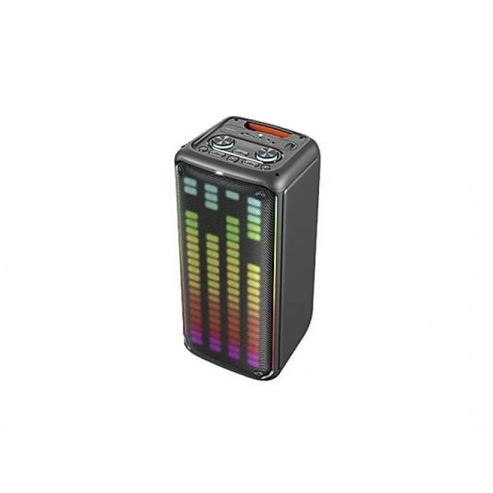 TORIMA KTS-1911 Mikrofonlu Kumandalı RGB Ledli Taşınabilir Bluetooth  Parti Hoparlör Siyah