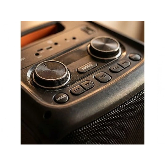 TORIMA KTS-1911 Mikrofonlu Kumandalı RGB Ledli Taşınabilir Bluetooth  Parti Hoparlör Siyah