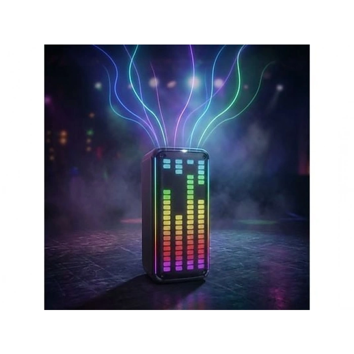 TORIMA KTS-1911 Mikrofonlu Kumandalı RGB Ledli Taşınabilir Bluetooth  Parti Hoparlör Siyah