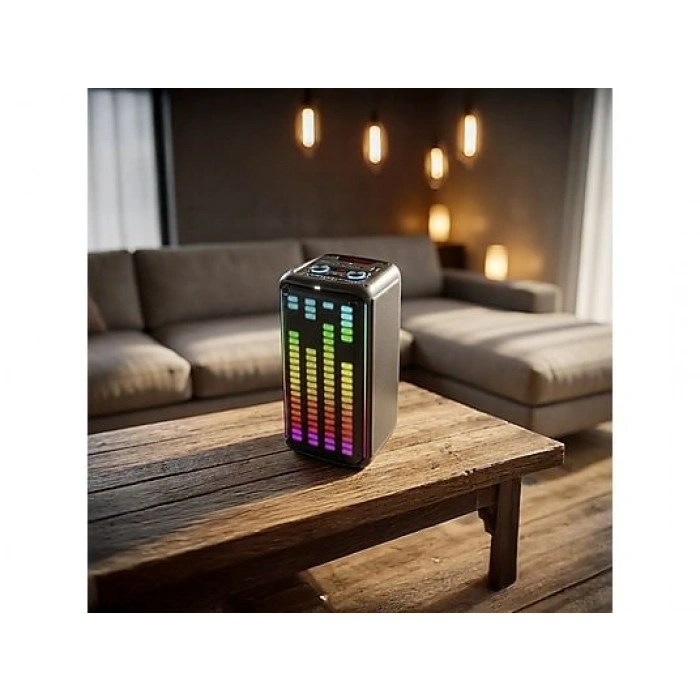 TORIMA KTS-1911 Mikrofonlu Kumandalı RGB Ledli Taşınabilir Bluetooth  Parti Hoparlör Siyah