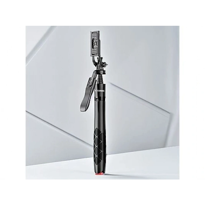 TORIMA L17 Telefon Kamera Tutucu Çok Amaçlı 1.8m Tripod Selfie Çubuğu Siyah