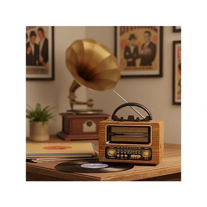 TORIMA Ns-02 Nostajik Radyo Bluetooth Hoparlör Altın