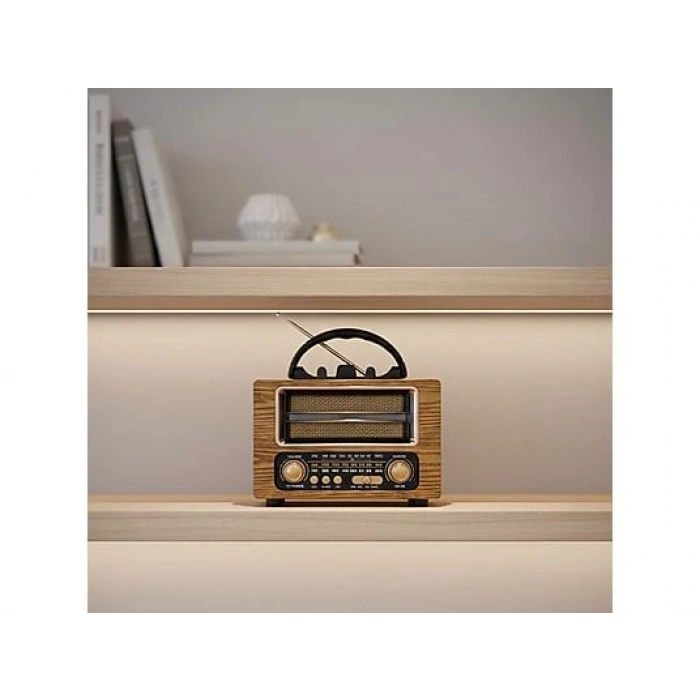 TORIMA Ns-02 Nostajik Radyo Bluetooth Hoparlör Altın