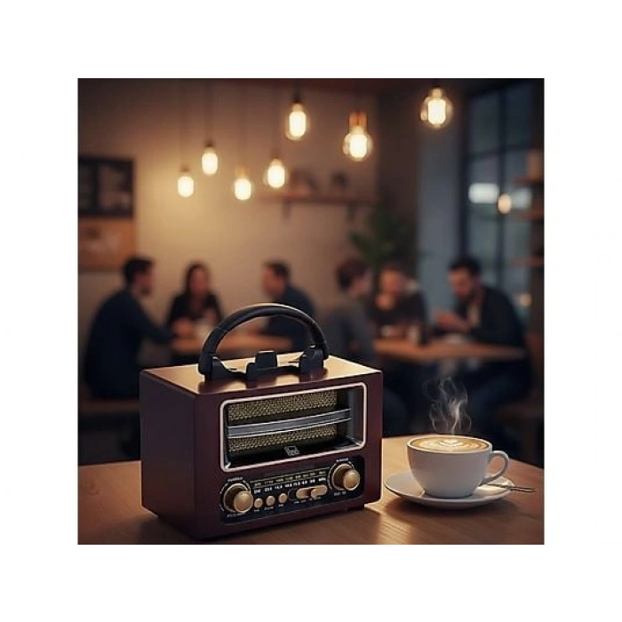 TORIMA Ns-02 Nostajik Radyo Bluetooth Hoparlör Kahverengi