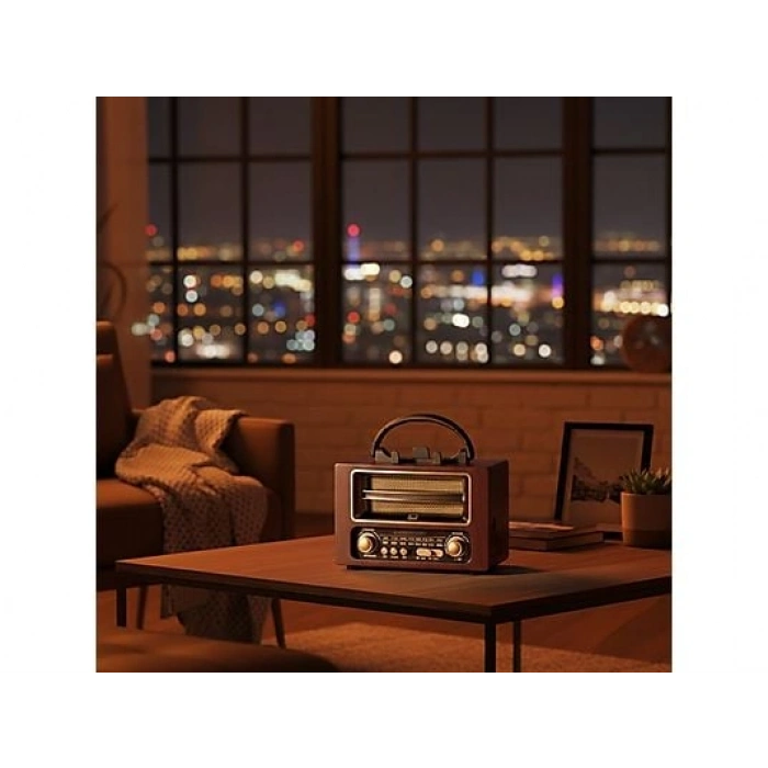 TORIMA Ns-02 Nostajik Radyo Bluetooth Hoparlör Kahverengi