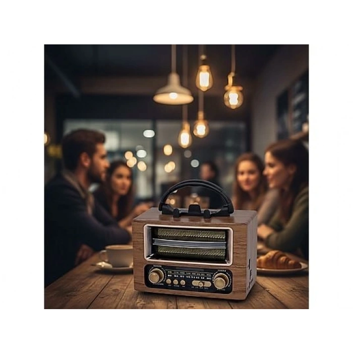 TORIMA Ns-02 Nostajik Radyo Bluetooth Hoparlör Kahverengi