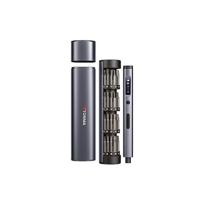 TORIMA TTS-03 60 Parça Led Işıklı Mıknatıslı Alüminyum Kasa Type-C  Şarjlı Hassas Tornavida Seti