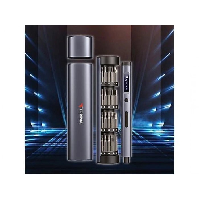TORIMA TTS-03 60 Parça Led Işıklı Mıknatıslı Alüminyum Kasa Type-C  Şarjlı Hassas Tornavida Seti