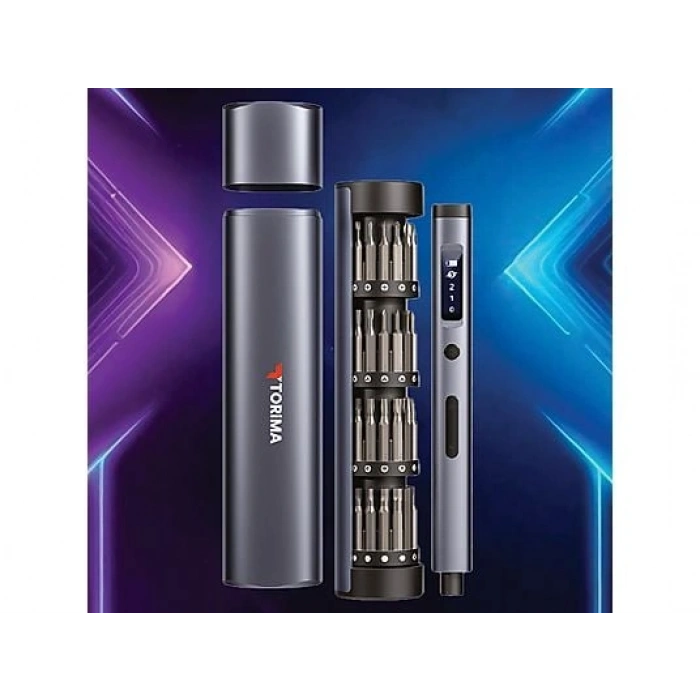TORIMA TTS-03 60 Parça Led Işıklı Mıknatıslı Alüminyum Kasa Type-C  Şarjlı Hassas Tornavida Seti