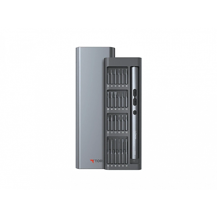 TORIMA TTS-04 48 Parça  Led Işıklı Mıknatıslı Alüminyum Kasa Type-C Şarjlı Hassas Tornavida Seti