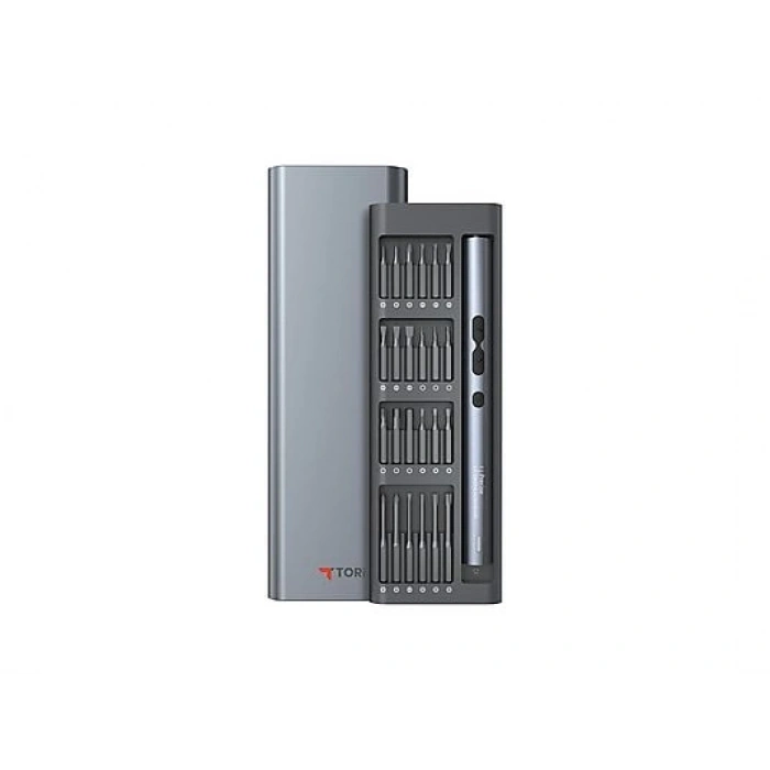 TORIMA TTS-04 48 Parça  Led Işıklı Mıknatıslı Alüminyum Kasa Type-C Şarjlı Hassas Tornavida Seti
