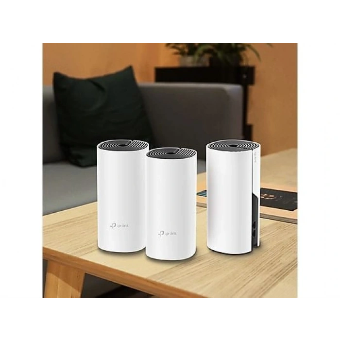 TP-LINK Deco M4 (3-Pack) | Wi-Fi 5 Mesh | AC1200 Mbps | Fiber Destekli | Çift Bant | Gigabit Port | 100 Cihaz | 370 m² Kapsama | WPA3 | Mobil Kurulum