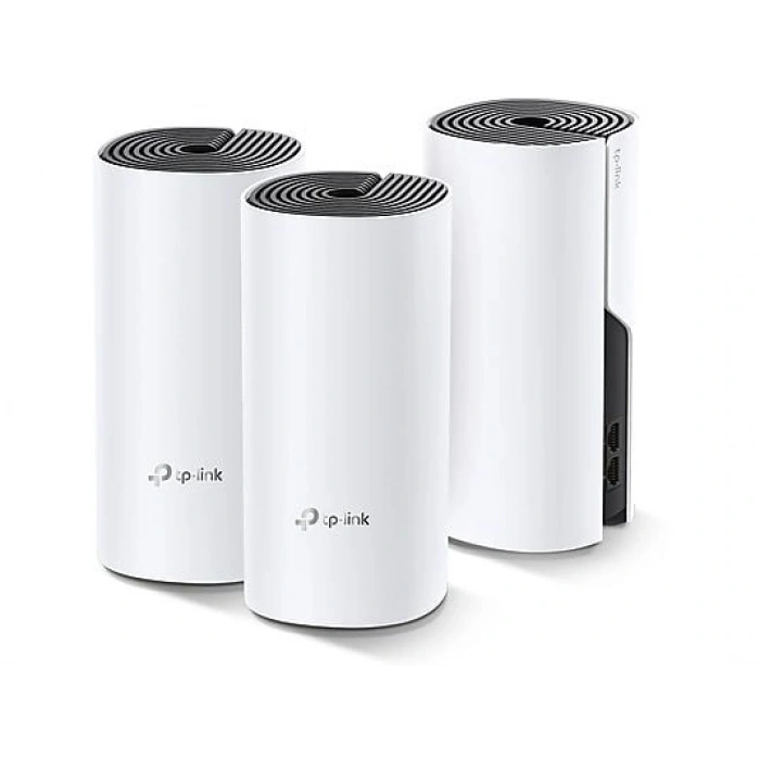 TP-LINK Deco M4 (3-Pack) | Wi-Fi 5 Mesh | AC1200 Mbps | Fiber Destekli | Çift Bant | Gigabit Port | 100 Cihaz | 370 m² Kapsama | WPA3 | Mobil Kurulum