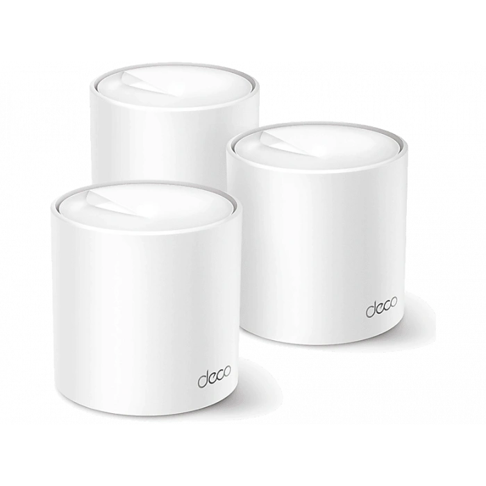 TP-LINK Deco X50 (3-Pack) | Wi-Fi 6 Mesh | AX3000 Mbps | Fiber Destekli | Çift Bant | Gigabit Port | 150 Cihaz | 600 m² Kapsama | WPA3 | Mobil Kurulum