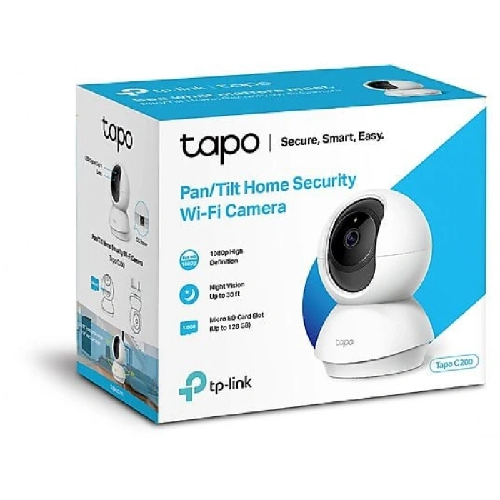 TP-LINK Tapo C200 | Akıllı Wi-Fi Kamera | 1080P | 360° Hareket | 9m Gece | Çift Yönlü Ses | Alarm | Bebek Algılama | Bulut/SD